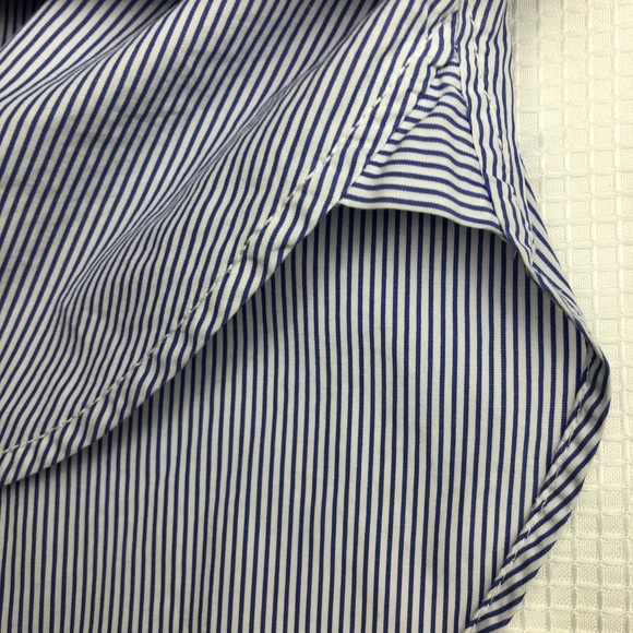 JCrew Blue Stripe Button-up Blouse Size 00 - Picture 8 of 10
